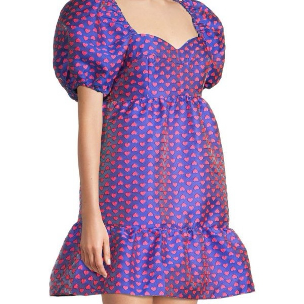 Heart Print "Nelle" Lily Pulitzer Puff Sleeve Mini - NWT